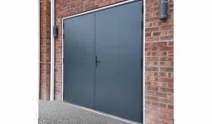 Garage Door Systems Ballymena DuraPass Double Anthracite Grey Vertical Uninsulated