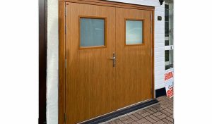 Garage Door Systems Ballymena DuraPass Double Golden Oak
