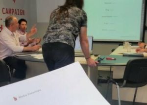 Group of people in training